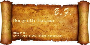 Burgreth Fatima névjegykártya